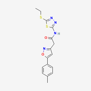N-(5-(ethylthio)-1,3,4-thiadiazol-2-yl)-2-(5-(p-tolyl)isoxazol-3-yl)acetamide
