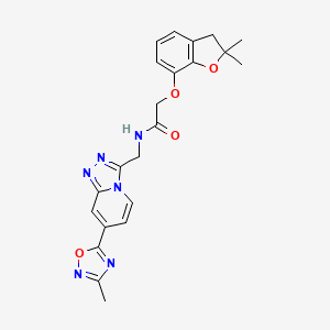 2-((2,2-dimethyl-2,3-dihydrobenzofuran-7-yl)oxy)-N-((7-(3-methyl-1,2,4-oxadiazol-5-yl)-[1,2,4]triazolo[4,3-a]pyridin-3-yl)methyl)acetamide