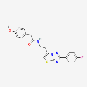 N-(2-(2-(4-fluorophenyl)thiazolo[3,2-b][1,2,4]triazol-6-yl)ethyl)-2-(4-methoxyphenyl)acetamide