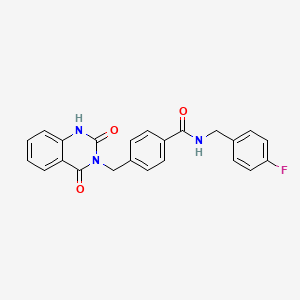 4-[(2,4-dioxo-1H-quinazolin-3-yl)methyl]-N-[(4-fluorophenyl)methyl]benzamide