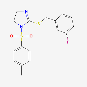 2-((3-fluorobenzyl)thio)-1-tosyl-4,5-dihydro-1H-imidazole