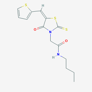 (E)-N-butyl-2-(4-oxo-5-(thiophen-2-ylmethylene)-2-thioxothiazolidin-3-yl)acetamide