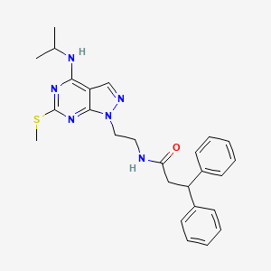 N-(2-(4-(isopropylamino)-6-(methylthio)-1H-pyrazolo[3,4-d]pyrimidin-1-yl)ethyl)-3,3-diphenylpropanamide