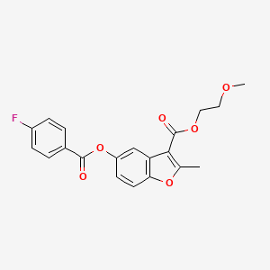 2-Methoxyethyl 5-((4-fluorobenzoyl)oxy)-2-methylbenzofuran-3-carboxylate