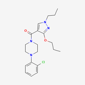 B2878829 (4-(2-chlorophenyl)piperazin-1-yl)(3-propoxy-1-propyl-1H-pyrazol-4-yl)methanone CAS No. 1014091-39-4