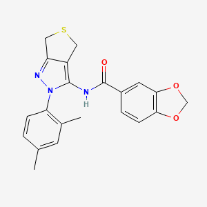 N-[2-(2,4-dimethylphenyl)-4,6-dihydrothieno[3,4-c]pyrazol-3-yl]-1,3-benzodioxole-5-carboxamide
