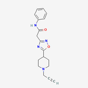 N-Phenyl-2-[5-(1-prop-2-ynylpiperidin-4-yl)-1,2,4-oxadiazol-3-yl]acetamide