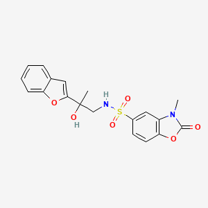 molecular formula C19H18N2O6S B2878844 N-[2-(1-benzofuran-2-yl)-2-hydroxypropyl]-3-methyl-2-oxo-2,3-dihydro-1,3-benzoxazole-5-sulfonamide CAS No. 1904173-41-6