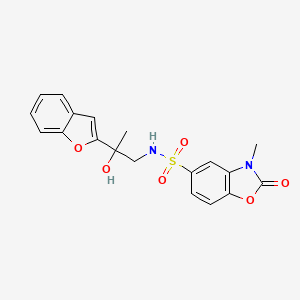 N-(2-(benzofuran-2-yl)-2-hydroxypropyl)-3-methyl-2-oxo-2,3-dihydrobenzo[d]oxazole-5-sulfonamide