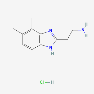 molecular formula C11H16ClN3 B2878851 [2-(6,7-Dimethyl-1H-benzimidazol-2-yl)ethyl]amine hydrochloride CAS No. 1185704-16-8