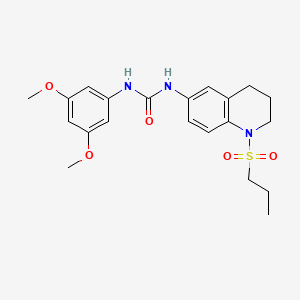 molecular formula C21H27N3O5S B2878855 1-(3,5-Dimethoxyphenyl)-3-(1-(propylsulfonyl)-1,2,3,4-tetrahydroquinolin-6-yl)urea CAS No. 1203089-30-8