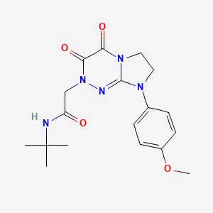 molecular formula C18H23N5O4 B2878860 N-(tert-butyl)-2-(8-(4-methoxyphenyl)-3,4-dioxo-3,4,7,8-tetrahydroimidazo[2,1-c][1,2,4]triazin-2(6H)-yl)acetamide CAS No. 941935-93-9