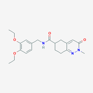 molecular formula C21H27N3O4 B2878906 N-(3,4-diethoxybenzyl)-2-methyl-3-oxo-2,3,5,6,7,8-hexahydrocinnoline-6-carboxamide CAS No. 2034597-37-8