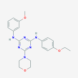 molecular formula C22H26N6O3 B2878908 N2-(4-ethoxyphenyl)-N4-(3-methoxyphenyl)-6-(morpholin-4-yl)-1,3,5-triazine-2,4-diamine CAS No. 898648-25-4