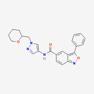 molecular formula C23H22N4O3 B2878939 N-{1-[(oxan-2-yl)methyl]-1H-pyrazol-4-yl}-3-phenyl-2,1-benzoxazole-5-carboxamide CAS No. 2034229-14-4