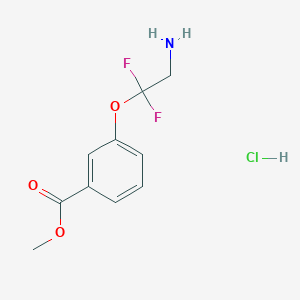 molecular formula C10H12ClF2NO3 B2878942 methyl3-(2-amino-1,1-difluoroethoxy)benzoatehydrochloride CAS No. 2416229-41-7