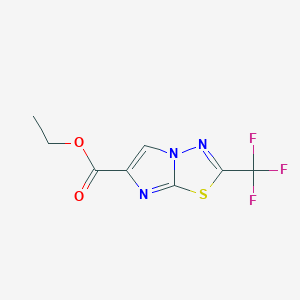 molecular formula C8H6F3N3O2S B2878946 Ethyl 2-(trifluoromethyl)imidazo[2,1-b][1,3,4]thiadiazole-6-carboxylate CAS No. 1209073-83-5