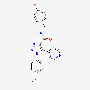molecular formula C23H20FN5O B2879011 1-(4-ethylphenyl)-N-[(4-fluorophenyl)methyl]-5-(pyridin-4-yl)-1H-1,2,3-triazole-4-carboxamide CAS No. 1251672-32-8
