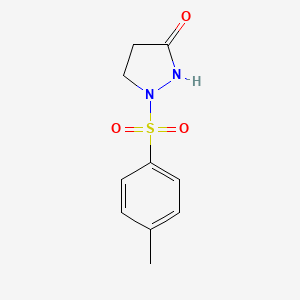molecular formula C10H12N2O3S B2879023 1-[(4-methylphenyl)sulfonyl]tetrahydro-3H-pyrazol-3-one CAS No. 10234-64-7