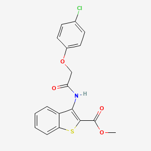 molecular formula C18H14ClNO4S B2879038 Methyl 3-(2-(4-chlorophenoxy)acetamido)benzo[b]thiophene-2-carboxylate CAS No. 477490-46-3