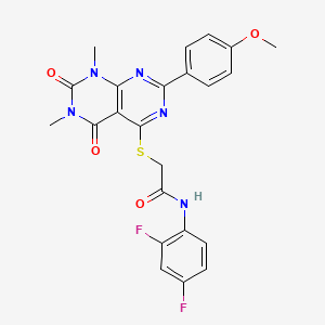 N-(2,4-difluorophenyl)-2-((2-(4-methoxyphenyl)-6,8-dimethyl-5,7-dioxo-5,6,7,8-tetrahydropyrimido[4,5-d]pyrimidin-4-yl)thio)acetamide