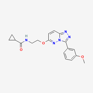 molecular formula C18H19N5O3 B2879050 N-(2-((3-(3-methoxyphenyl)-[1,2,4]triazolo[4,3-b]pyridazin-6-yl)oxy)ethyl)cyclopropanecarboxamide CAS No. 1021066-33-0