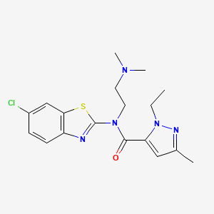N-(6-chlorobenzo[d]thiazol-2-yl)-N-(2-(dimethylamino)ethyl)-1-ethyl-3-methyl-1H-pyrazole-5-carboxamide