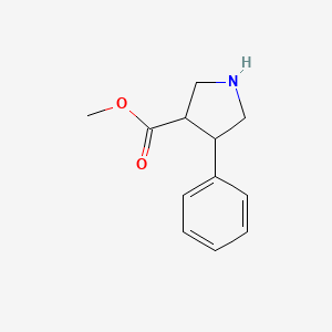 molecular formula C12H15NO2 B2879057 Methyl 4-phenylpyrrolidine-3-carboxylate CAS No. 1184988-90-6; 939758-05-1