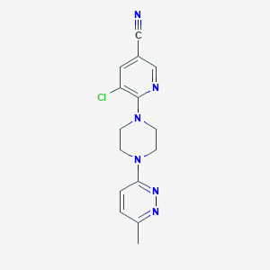 5-Chloro-6-[4-(6-methylpyridazin-3-yl)piperazin-1-yl]pyridine-3-carbonitrile