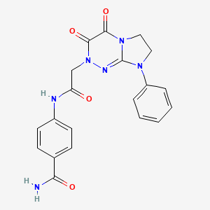 4-(2-(3,4-dioxo-8-phenyl-3,4,7,8-tetrahydroimidazo[2,1-c][1,2,4]triazin-2(6H)-yl)acetamido)benzamide