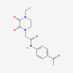 molecular formula C16H19N3O4 B2879067 N-(4-acetylphenyl)-2-(4-ethyl-2,3-dioxopiperazin-1-yl)acetamide CAS No. 868965-03-1