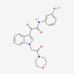 molecular formula C23H23N3O5 B2879075 N-(3-methoxyphenyl)-2-{1-[2-(morpholin-4-yl)-2-oxoethyl]-1H-indol-3-yl}-2-oxoacetamide CAS No. 872857-28-8