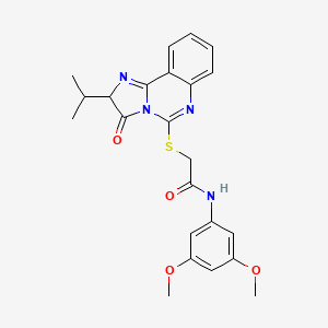 molecular formula C23H24N4O4S B2879098 N-(3,5-dimethoxyphenyl)-2-{[3-oxo-2-(propan-2-yl)-2H,3H-imidazo[1,2-c]quinazolin-5-yl]sulfanyl}acetamide CAS No. 1052666-38-2