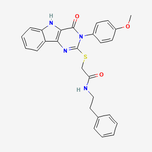 2-((3-(4-methoxyphenyl)-4-oxo-4,5-dihydro-3H-pyrimido[5,4-b]indol-2-yl)thio)-N-phenethylacetamide