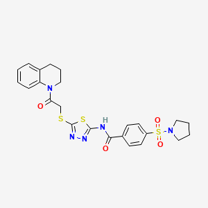 N-(5-((2-(3,4-dihydroquinolin-1(2H)-yl)-2-oxoethyl)thio)-1,3,4-thiadiazol-2-yl)-4-(pyrrolidin-1-ylsulfonyl)benzamide