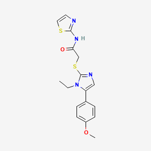 2-((1-ethyl-5-(4-methoxyphenyl)-1H-imidazol-2-yl)thio)-N-(thiazol-2-yl)acetamide