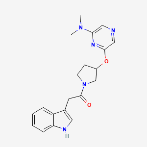 1-(3-((6-(dimethylamino)pyrazin-2-yl)oxy)pyrrolidin-1-yl)-2-(1H-indol-3-yl)ethanone