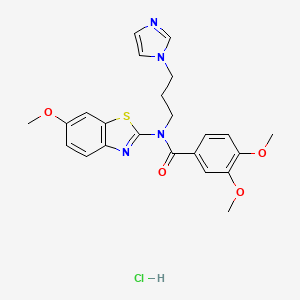 N-(3-(1H-imidazol-1-yl)propyl)-3,4-dimethoxy-N-(6-methoxybenzo[d]thiazol-2-yl)benzamide hydrochloride