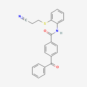 4-benzoyl-N-(2-((2-cyanoethyl)thio)phenyl)benzamide
