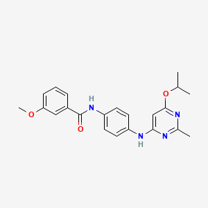 molecular formula C22H24N4O3 B2879165 N-(4-((6-isopropoxy-2-methylpyrimidin-4-yl)amino)phenyl)-3-methoxybenzamide CAS No. 946303-29-3