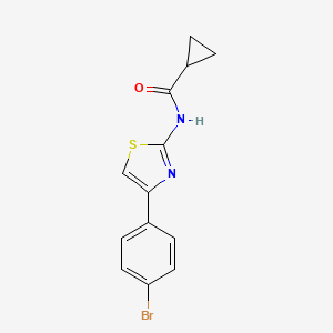 molecular formula C13H11BrN2OS B2879170 N-[4-(4-bromophenyl)-1,3-thiazol-2-yl]cyclopropanecarboxamide CAS No. 313405-50-4