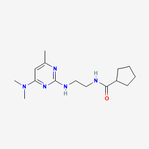 N-(2-((4-(dimethylamino)-6-methylpyrimidin-2-yl)amino)ethyl)cyclopentanecarboxamide