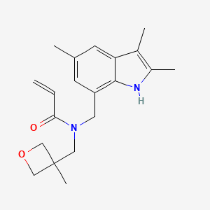 molecular formula C20H26N2O2 B2879173 N-[(3-Methyloxetan-3-yl)methyl]-N-[(2,3,5-trimethyl-1H-indol-7-yl)methyl]prop-2-enamide CAS No. 2411270-56-7