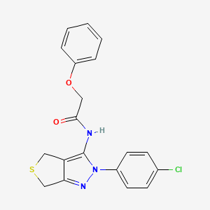 molecular formula C19H16ClN3O2S B2879179 N-[2-(4-chlorophenyl)-2H,4H,6H-thieno[3,4-c]pyrazol-3-yl]-2-phenoxyacetamide CAS No. 361477-34-1