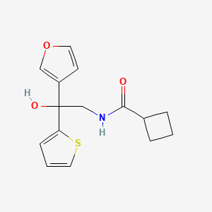 N-(2-(furan-3-yl)-2-hydroxy-2-(thiophen-2-yl)ethyl)cyclobutanecarboxamide
