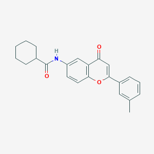 N-[2-(3-methylphenyl)-4-oxo-4H-chromen-6-yl]cyclohexanecarboxamide