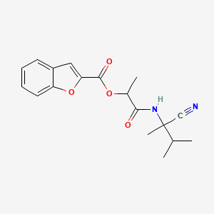 molecular formula C18H20N2O4 B2879227 1-[(1-Cyano-1,2-dimethylpropyl)carbamoyl]ethyl 1-benzofuran-2-carboxylate CAS No. 1209735-10-3