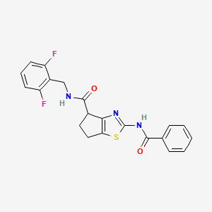 molecular formula C21H17F2N3O2S B2879230 2-benzamido-N-(2,6-difluorobenzyl)-5,6-dihydro-4H-cyclopenta[d]thiazole-4-carboxamide CAS No. 941926-31-4