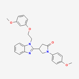 molecular formula C27H27N3O4 B2879231 4-{1-[2-(3-methoxyphenoxy)ethyl]-1H-benzimidazol-2-yl}-1-(4-methoxyphenyl)pyrrolidin-2-one CAS No. 912897-83-7