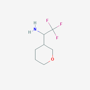 molecular formula C7H12F3NO B2879235 2,2,2-Trifluoro-1-(tetrahydro-2H-pyran-3-YL)ethanamine CAS No. 1339332-84-1